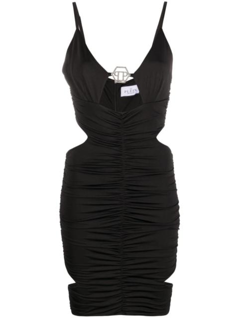 PHILIPP PLEIN cut-out ruched minidress