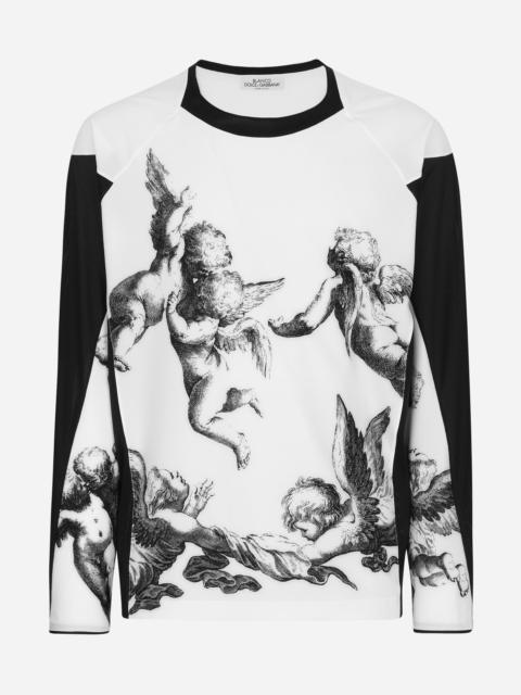 Dolce & Gabbana Long-sleeved Angel-print T-shirt BLANCO DOLCE&GABBANA