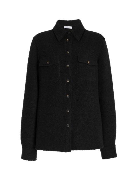GABRIELA HEARST John Austin Shirt in Black Recycled Cashmere Boucle
