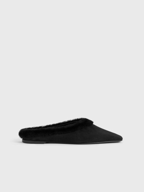 Shearling-edge slippers black