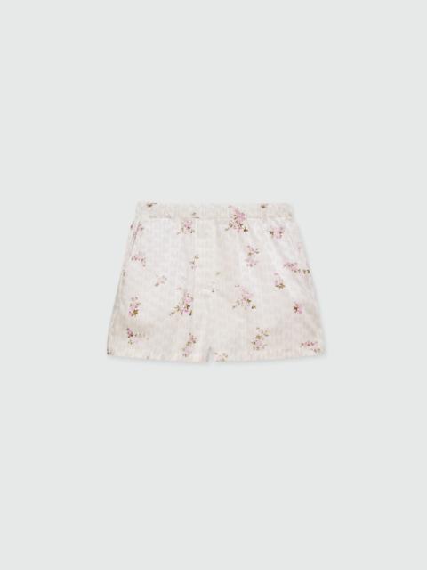 MSGM Off-white poplin Bermuda shorts with all-over print