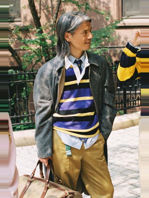 J. PRESS LONDON SCHOOL OF ECONOMICS STRIPE COTTON RUGBY - TRIM FIT