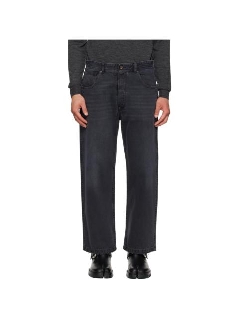 Maison Margiela Black Straight-Leg Cropped Jeans