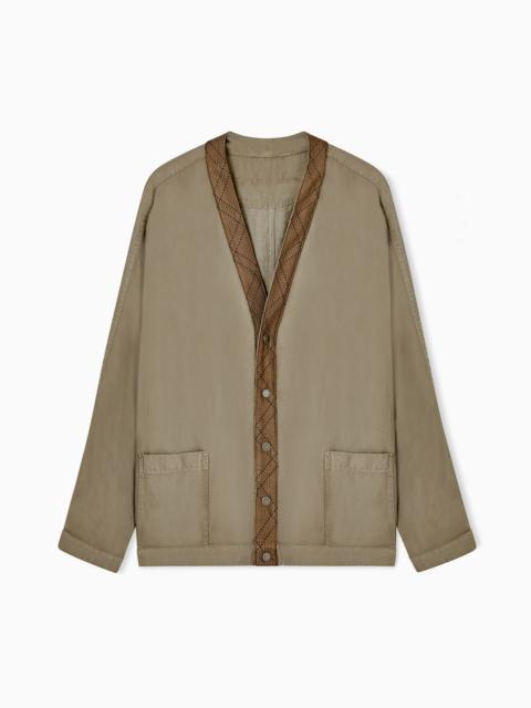 SHIRT JACKET IN CUPRO AND LINEN