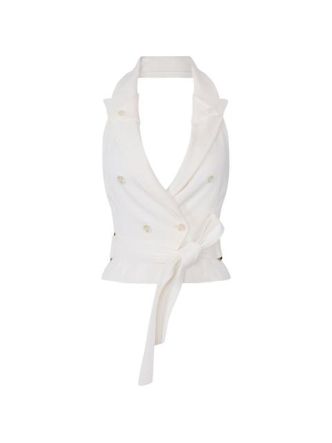 ELISABETTA FRANCHI halter neck collared waistcoat