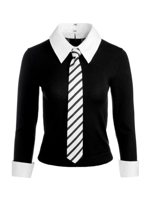 Alice + Olivia PORLA COLLARED TIE SWEATER