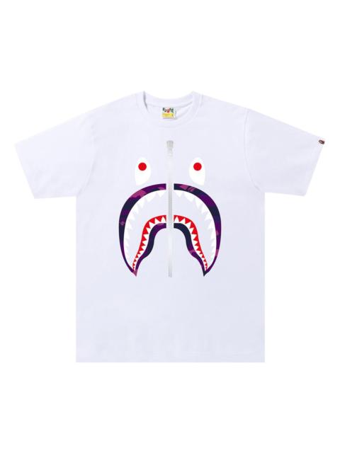 A BATHING APE® BAPE Color Camo Shark Tee 'White/Purple'