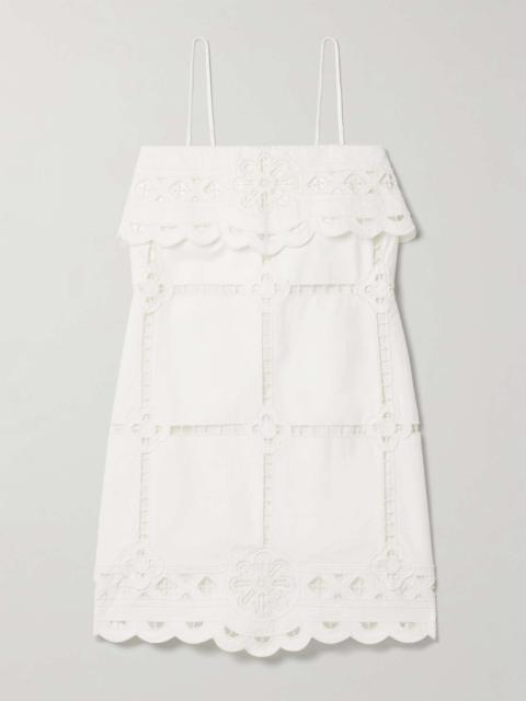 Parvedy broderie anglaise cotton-poplin mini dress