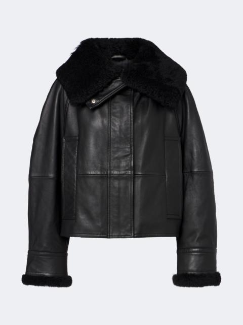 Sportmax Padded shearling-trimmed leather jacket