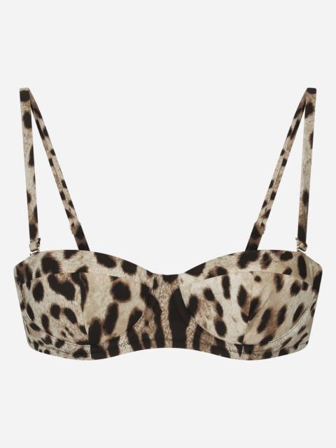 Dolce & Gabbana Leopard-print balconette bikini top