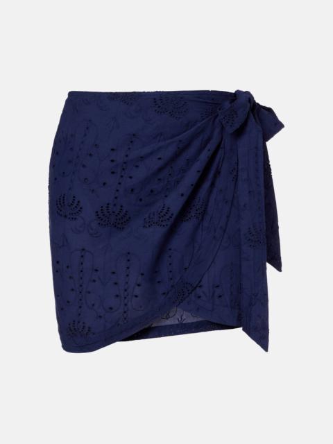 MELISSA ODABASH Embroidered cotton beach cover-up