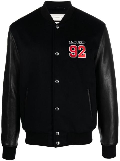 Alexander McQueen logo-embroidered varsity jacket