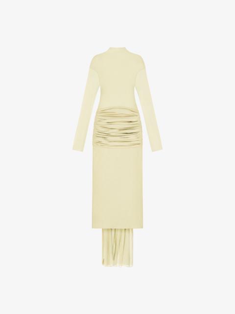 Givenchy EVENING DRAPED DRESS IN JERSEY AND SILK WITH TRAIN
