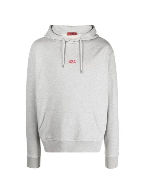 424 logo-embroidered drawstring hoodie