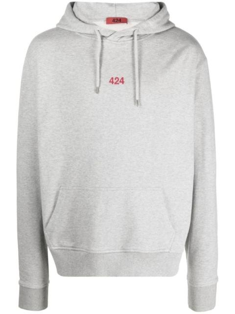 424 logo-embroidered drawstring hoodie