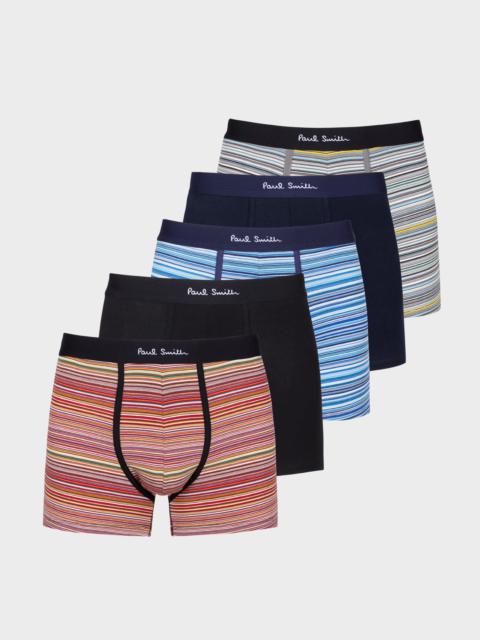 'Signature Stripe' and Plain Long Trunks Five Pack