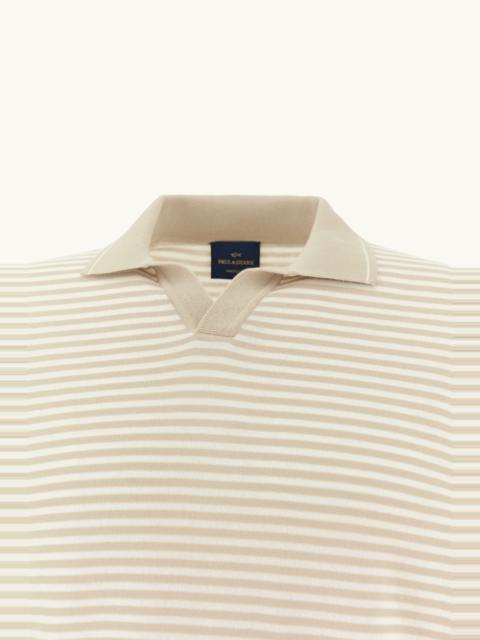 Paul & Shark OPEN‑COLLAR POLO IN FRESCO COTTON WITH STRIPED PATTERN