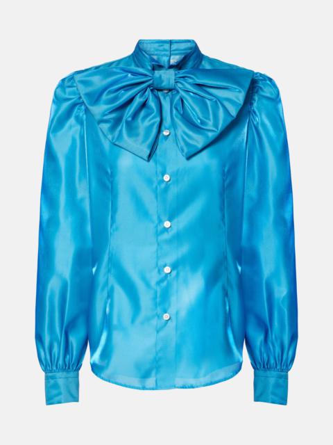 Bow-detail satin blouse