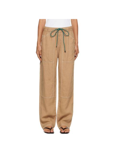 rag & bone Tan Atlas Linen Lounge Pants