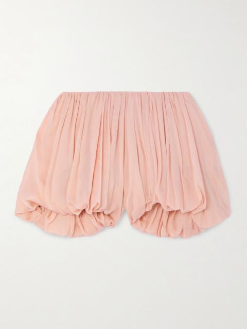 Chloé Pleated silk crepe de chine shorts Pink