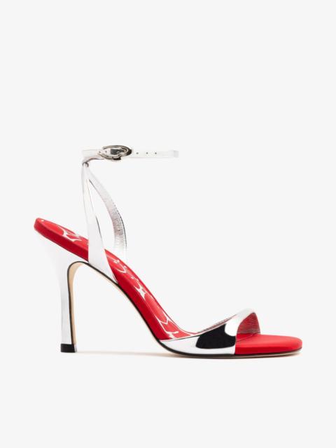 Larroudé Freya Sandal Silver Specchio