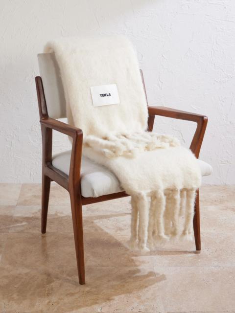 TEKLA Fringed Mohair Blanket Ivory