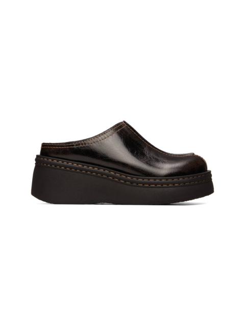 MIISTA Brown Mego Mule Flats