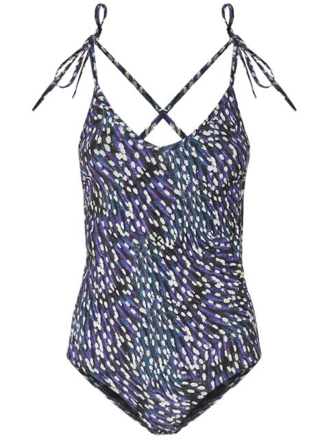 Isabel Marant Swan printed one piece swimsuit