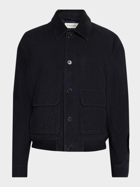 FRAME Men & apos;s Suede Flap-Pocket Blouson