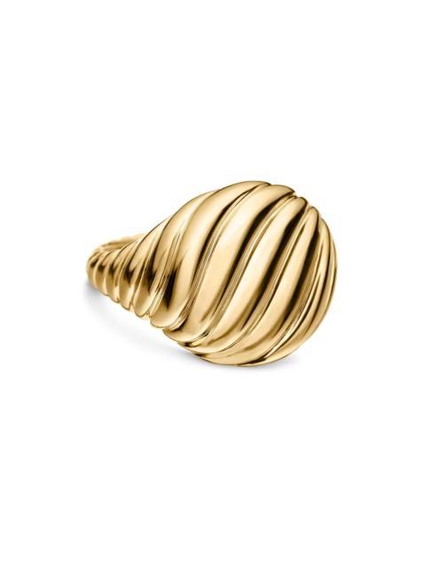 DAVID YURMAN Women's Sculpted Cable Pinky Ring in 18K Yellow Gold, 13MM - Gold