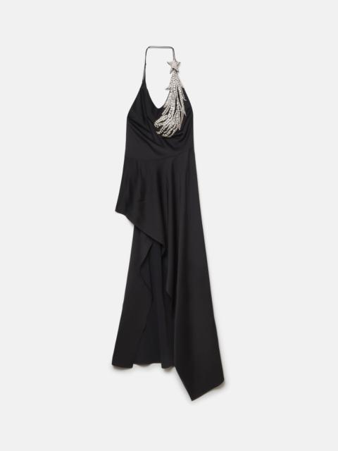 Crystal Strass Star Asymmetric Midi Dress