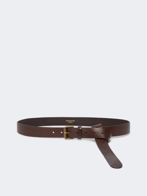 WEEKEND Max Mara SAIO Leather belt - DARK BROWN