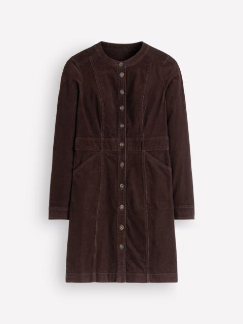 BODEN Zara Cord Short Dress-Bitter Chocolate
