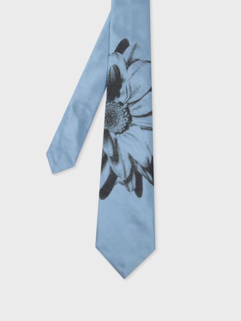 Paul Smith Blue 'Daisy Photo Floral' Silk Tie