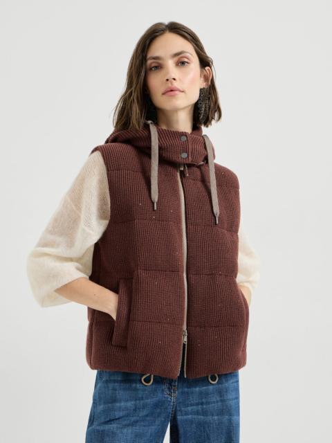 Dazzling cotton English rib knit down vest