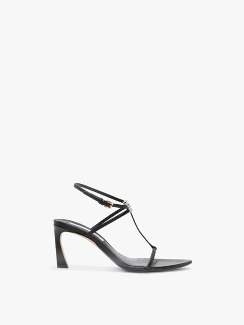 Victoria Beckham Frame Detail Sandal In Black Leather