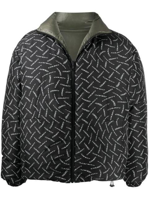 Marcelo Burlon County Of Milan County logo print padded jacket