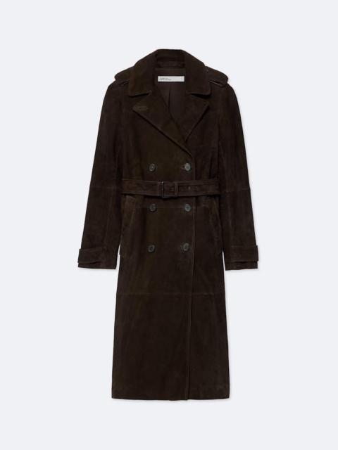 ALLSAINTS OAKER DOUBLE-BREASTED SUEDE COAT