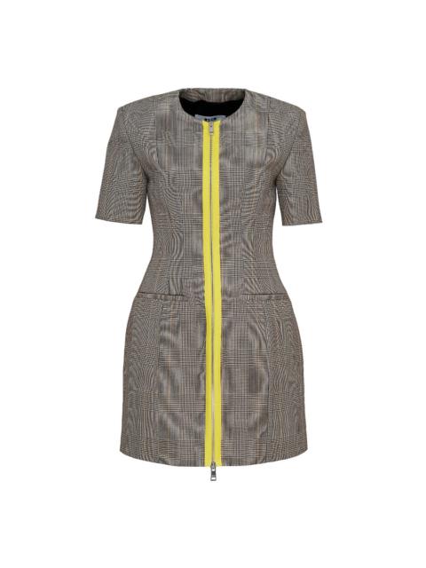 ワンピース MSGM TROMPE LOEIL LACE PRINT STRETCH TULLE MINI DRESS MSGM Stretch tulle draped mini dress with 
