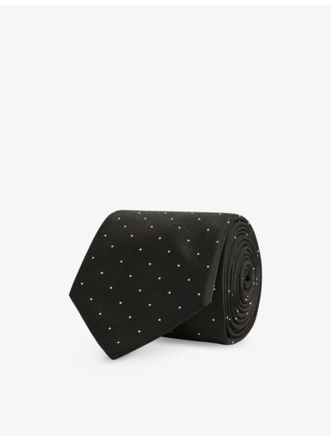 REISS Liam polka-dot woven tie