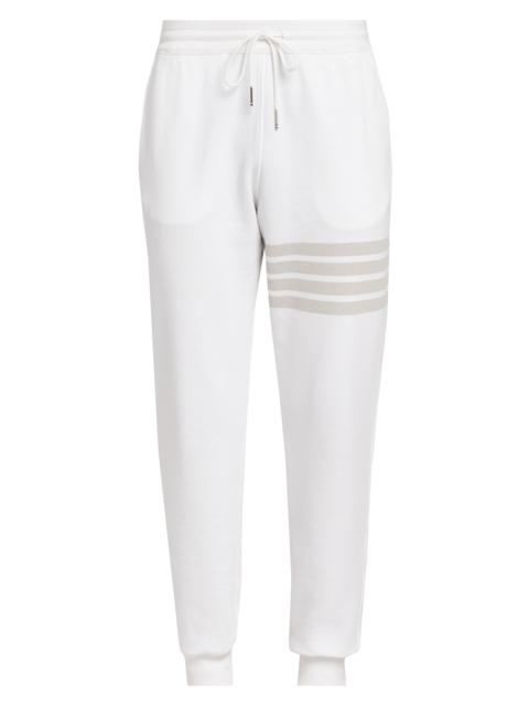Thom Browne Men's 4 Bar Loopback Overdyed Sweatpants - White
