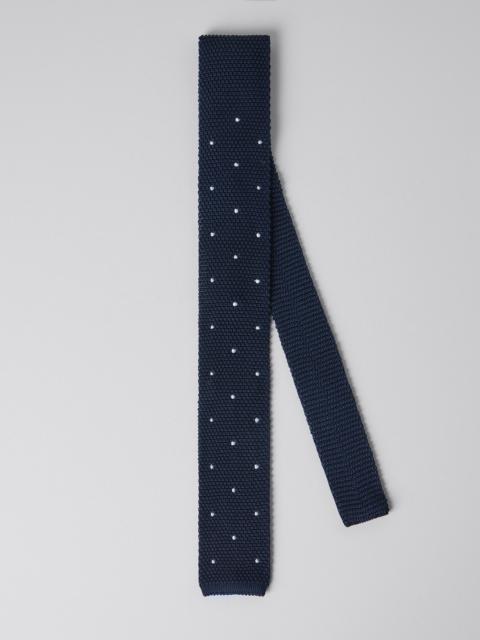 Brunello Cucinelli Spotted silk knit tie