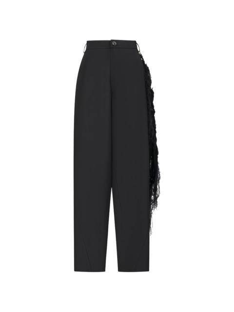 DARKPARK Phebe - wide-leg wool pants with hand woven wool chain