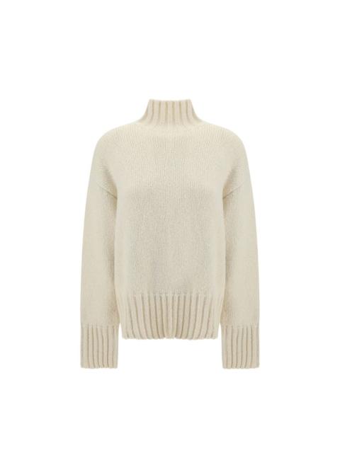 Jil Sander Jil Sander Silk and Wool Turtleneck Sweater — White