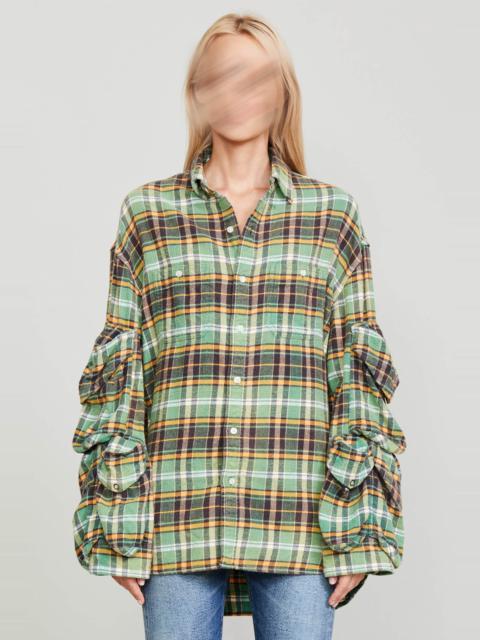 R13 MULTIPOCKET WORKWEAR SHIRT - GREEN PLAID