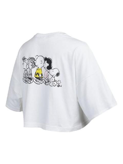 PUMA (WMNS) PUMA x PEANUTS Embroidery Logo Crewneck Short Loose Short Sleeve White 531158-02