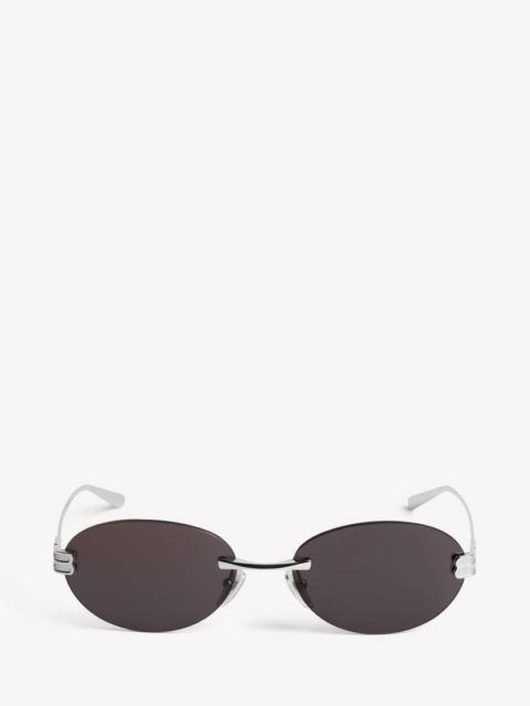 BALENCIAGA Gossip Oval Af Sunglasses in Silver/black