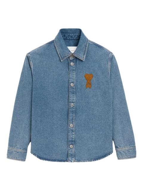AMI Paris Ami De Coeur patch denim overshirt