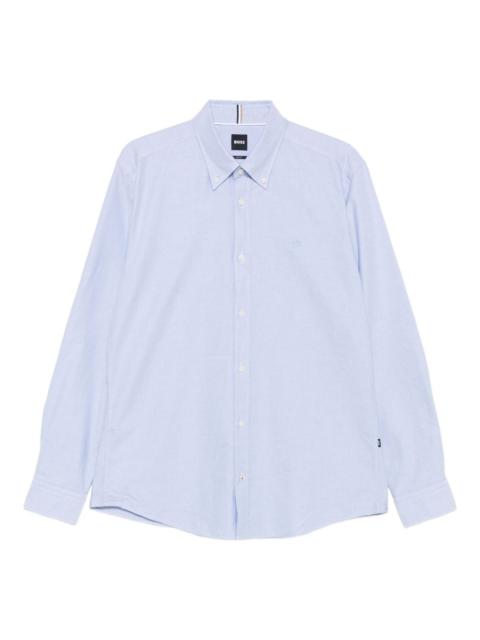 BOSS logo-embroidered cotton shirt