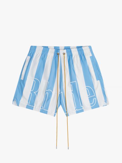 RHUDE LOGO STRIPED TRUNKS